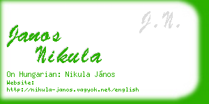 janos nikula business card